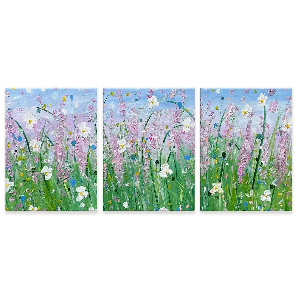 Fields Of Summer Trio Canvas Print Fields Of Summer Trio Canvas Print wall art product Charlotte Anna Reed