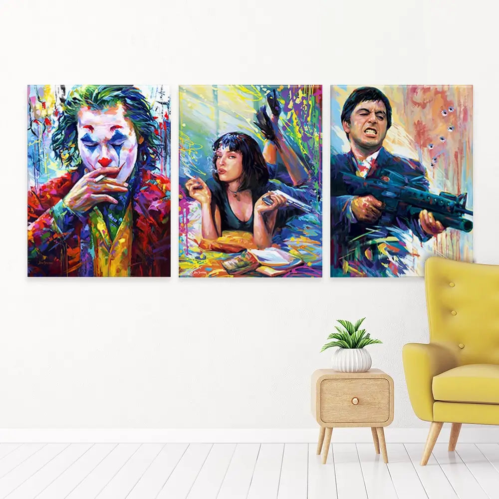 Film Stars Trio Canvas Print Film Stars Trio Canvas Print wall art product Leon Devenice