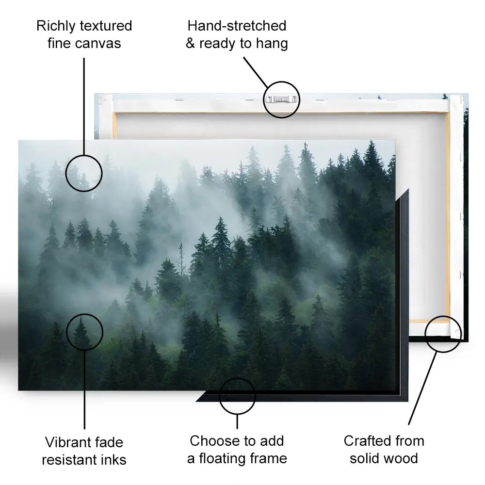 Fir Forest Canvas Print Fir Forest Canvas Print wall art product Roxana Bashyrova / Shutterstock