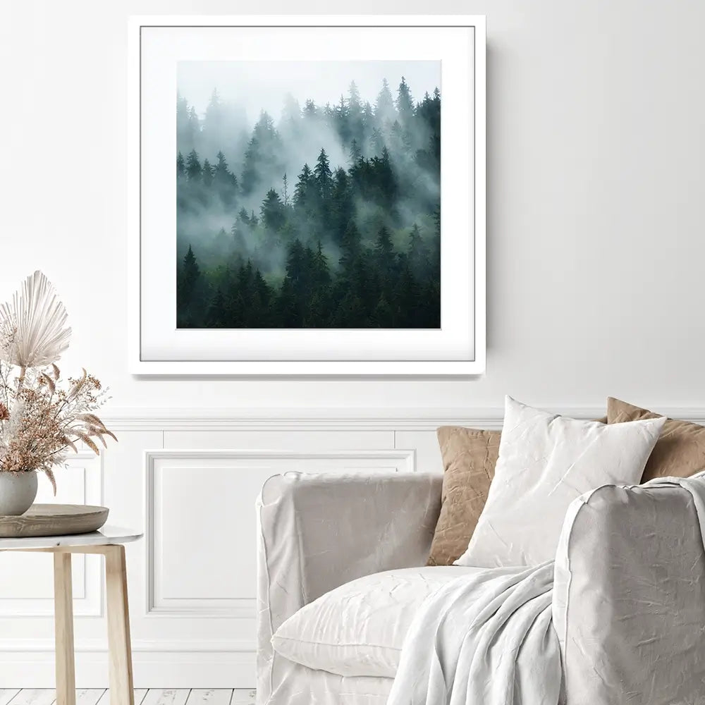 Fir Forest Square Framed Art Print Fir Forest Square Framed Art Print wall art product Roxana Bashyrova / Shutterstock