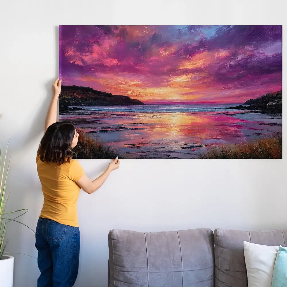 Fire Sky Bay Oversized Canvas Print Fire Sky Bay Oversized Canvas Print wall art product Art Print Shop