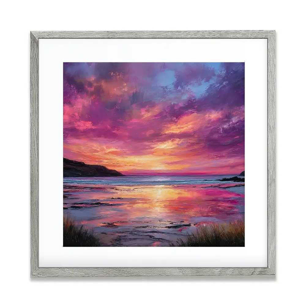 Fire Sky Bay Square Framed Art Print Fire Sky Bay Square Framed Art Print wall art product Art Print Shop