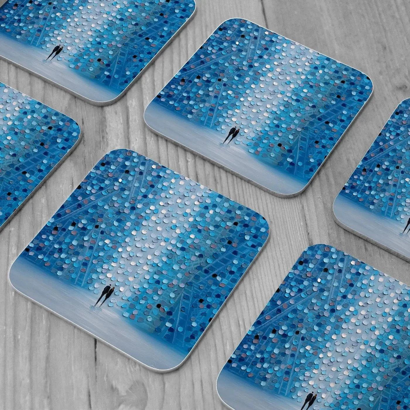 First Love Coaster Set Rainbow Soul Tree Coaster Set | Rainbow Soul Tree Art Coasters wall art product Ekaterina Ermilkina