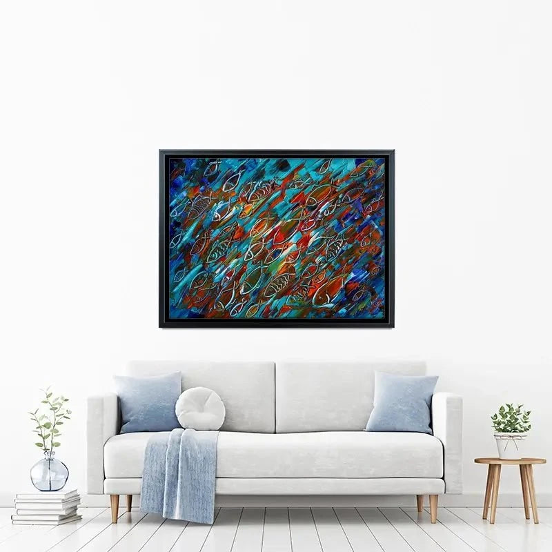 Fish Frenzy Canvas Print Fish Frenzy Canvas Print wall art product Denis Kuvaev / Shutterstock