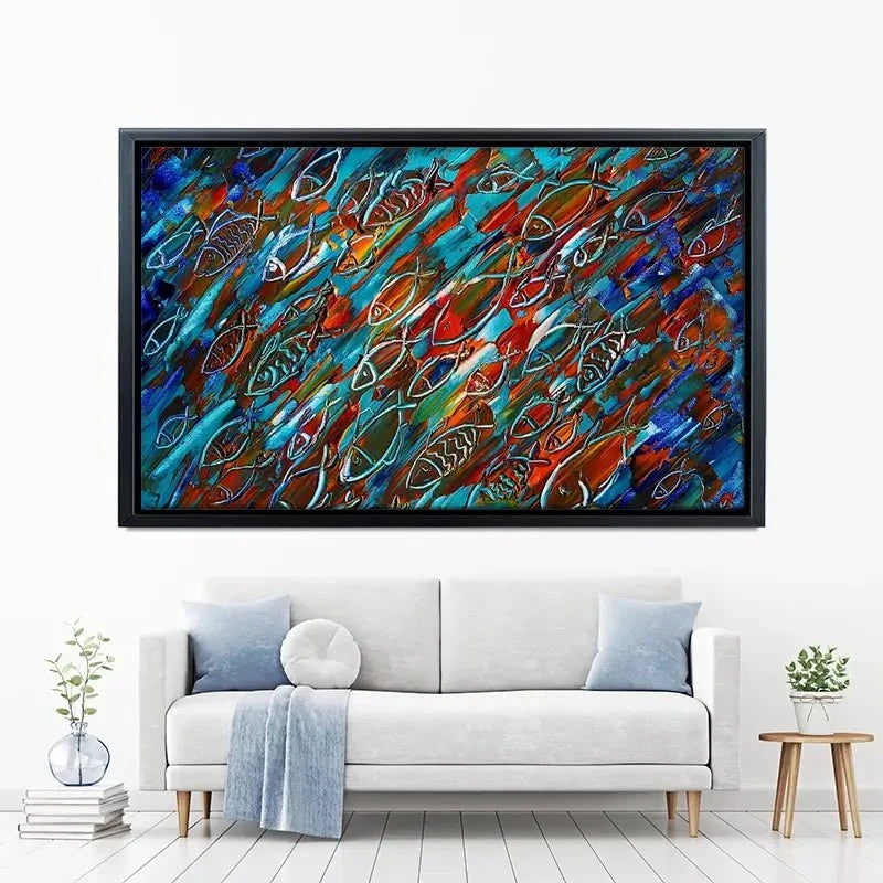 Fish Frenzy Canvas Print Fish Frenzy Canvas Print wall art product Denis Kuvaev / Shutterstock