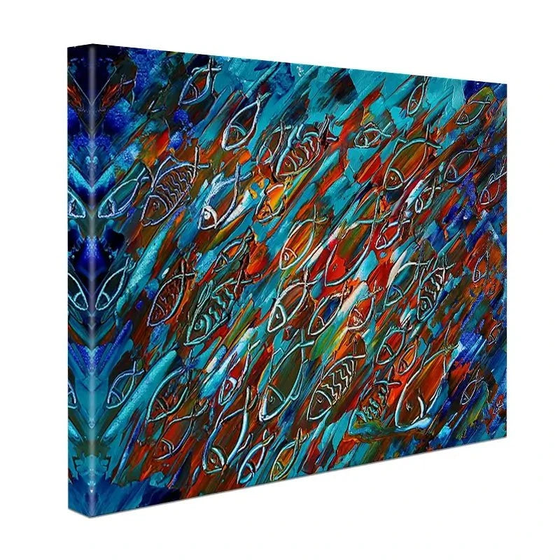 Fish Frenzy Canvas Print Fish Frenzy Canvas Print wall art product Denis Kuvaev / Shutterstock