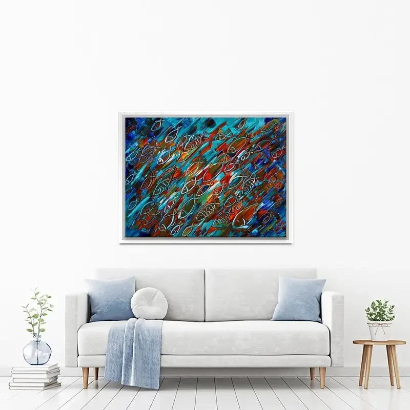 Fish Frenzy Canvas Print Fish Frenzy Canvas Print wall art product Denis Kuvaev / Shutterstock