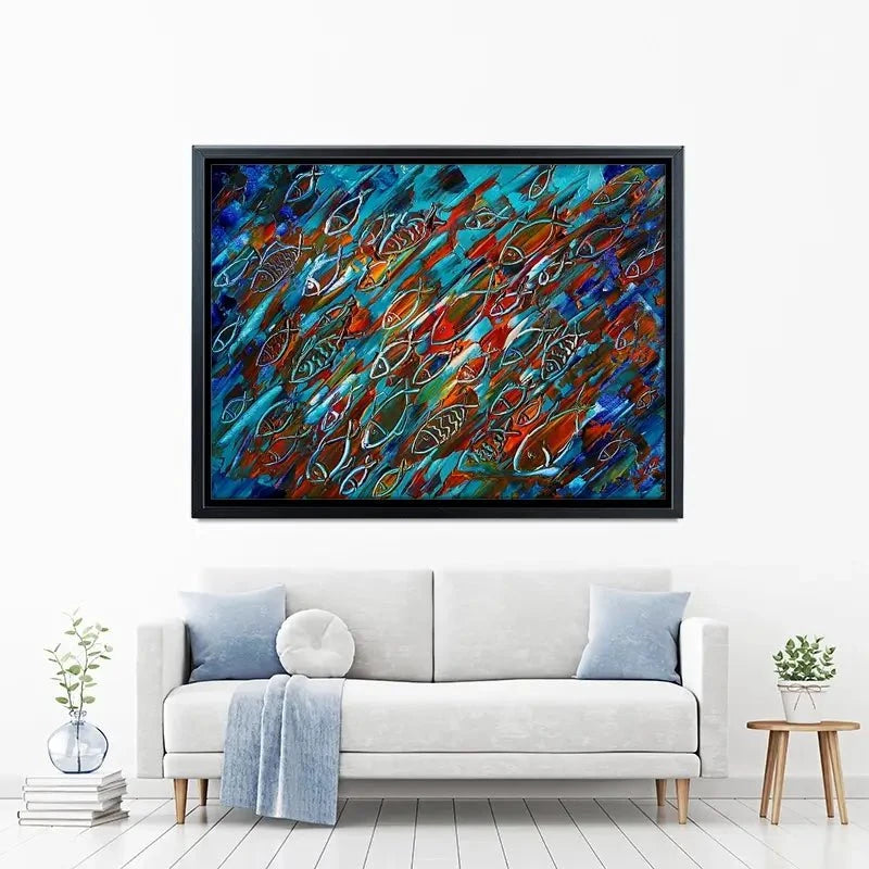 Fish Frenzy Canvas Print Fish Frenzy Canvas Print wall art product Denis Kuvaev / Shutterstock