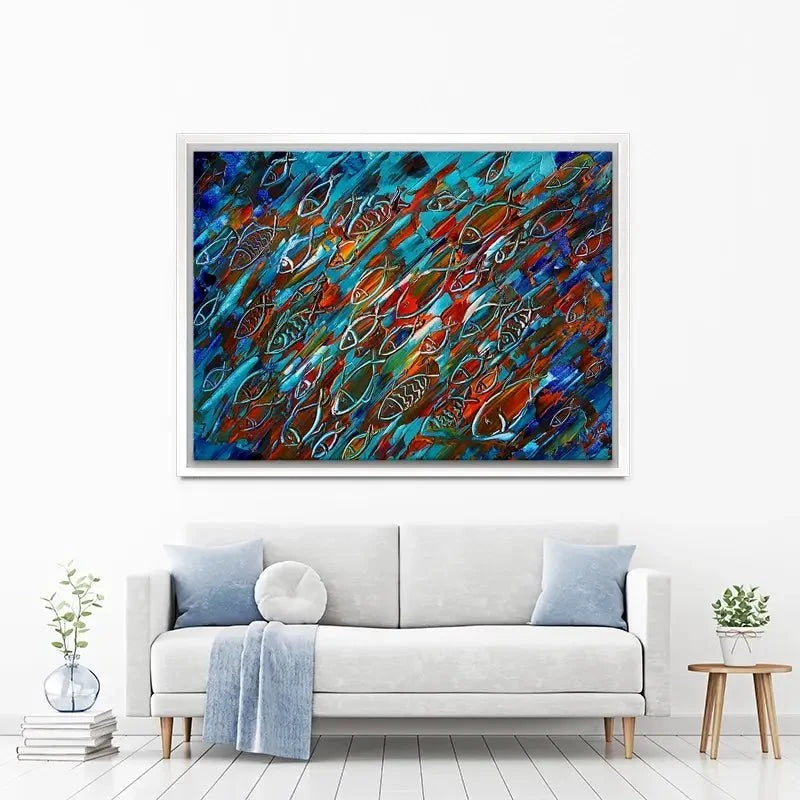 Fish Frenzy Canvas Print Fish Frenzy Canvas Print wall art product Denis Kuvaev / Shutterstock
