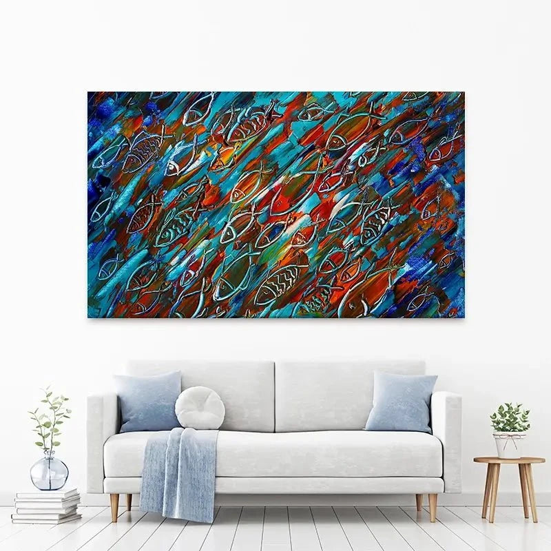 Fish Frenzy Canvas Print Fish Frenzy Canvas Print wall art product Denis Kuvaev / Shutterstock