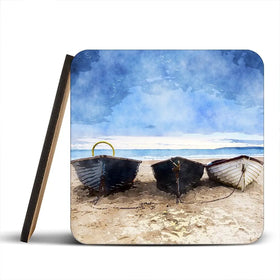 Fishing Boats Under A Brooding Sky Coaster Set Fishing Boats Under A Brooding Sky Coaster Set wall art product Helen Hotson / Shutterstock