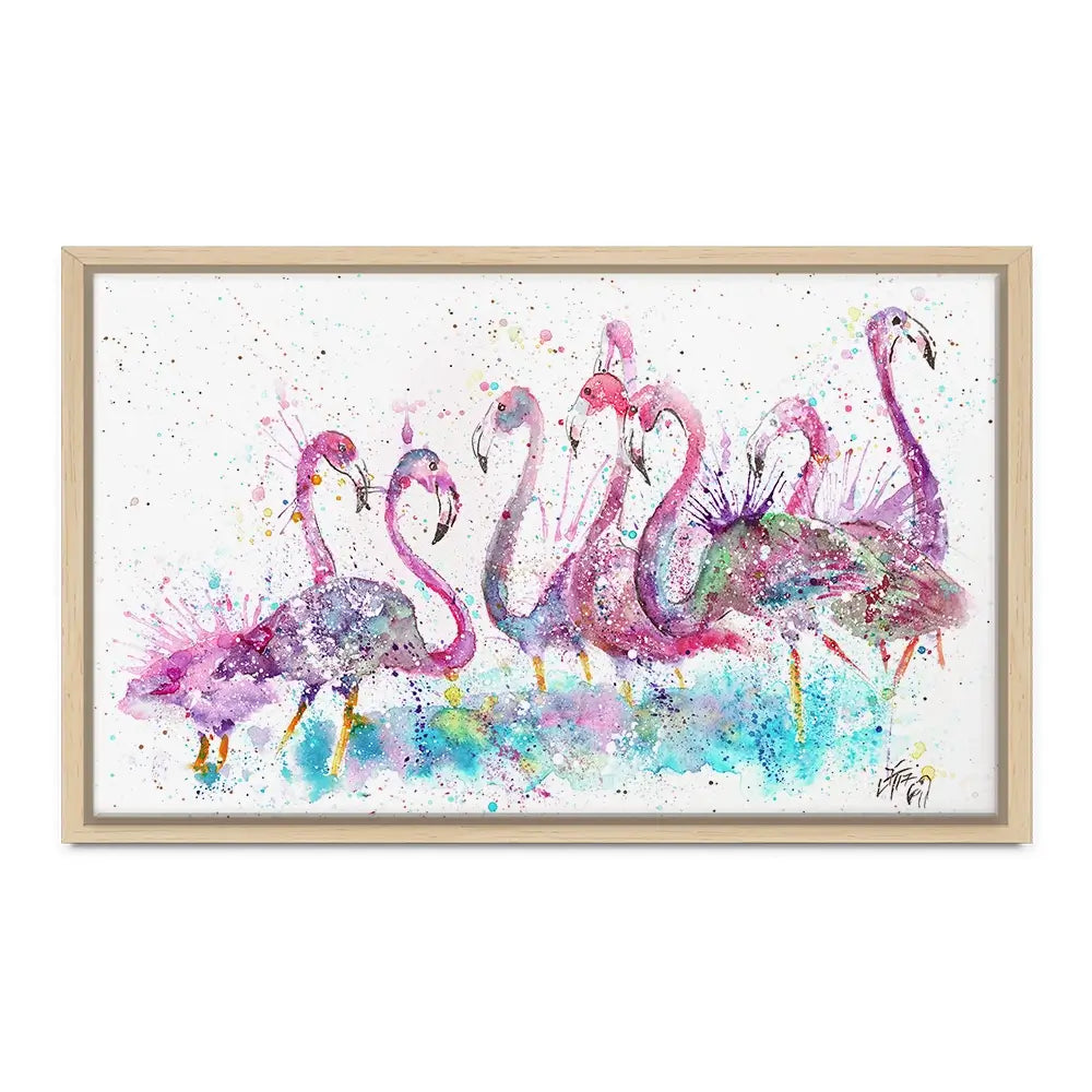 Flamingo Gathering Oversized Canvas Print Flamingo Gathering Oversized Canvas Print wall art product Art Print Shop