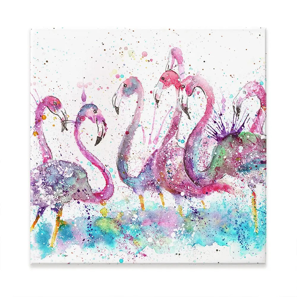 Flamingo Gathering Oversized Canvas Print Flamingo Gathering Oversized Canvas Print wall art product Jamie Taylor