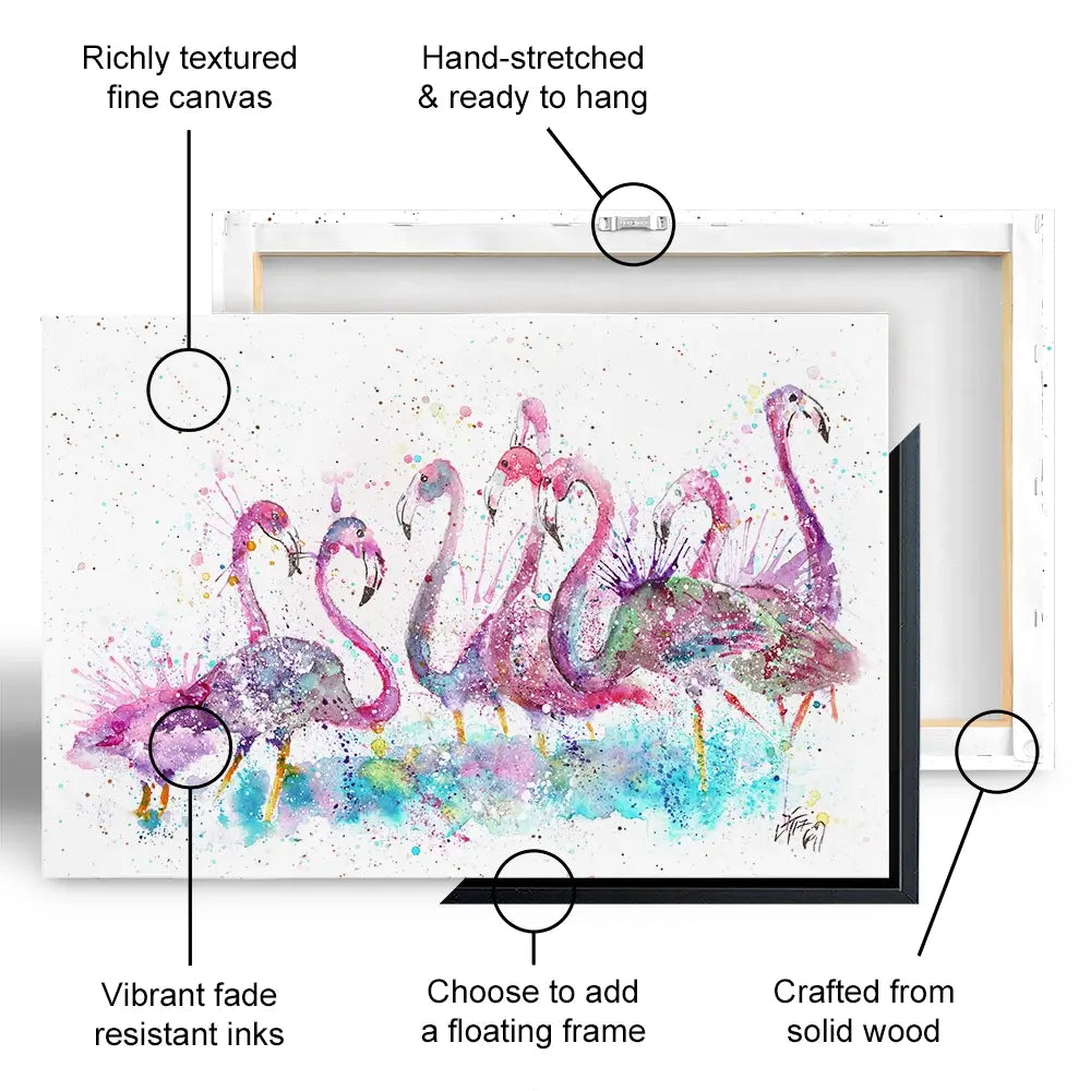 Flamingo Gathering Oversized Canvas Print Flamingo Gathering Oversized Canvas Print wall art product Jamie Taylor