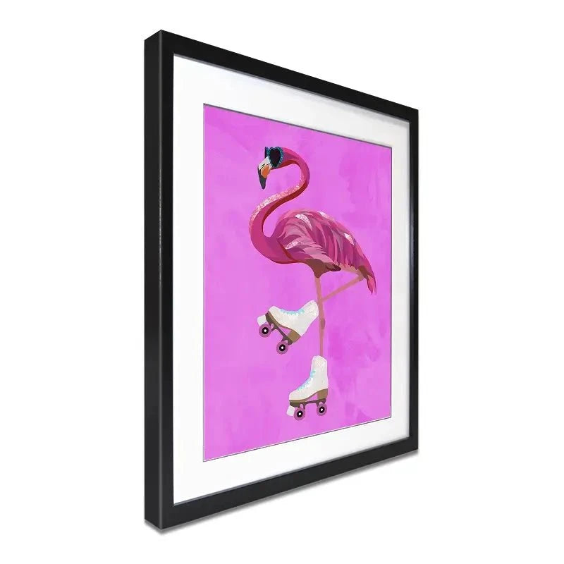 Flamingo Roller Skating Framed Art Print Flamingo Roller Skating Framed Art Print wall art product Sarah Manovski
