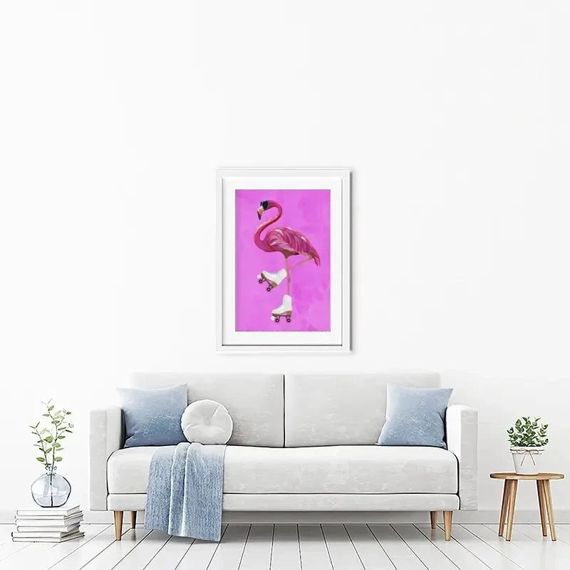 Flamingo Roller Skating Framed Art Print Flamingo Roller Skating Framed Art Print wall art product Sarah Manovski