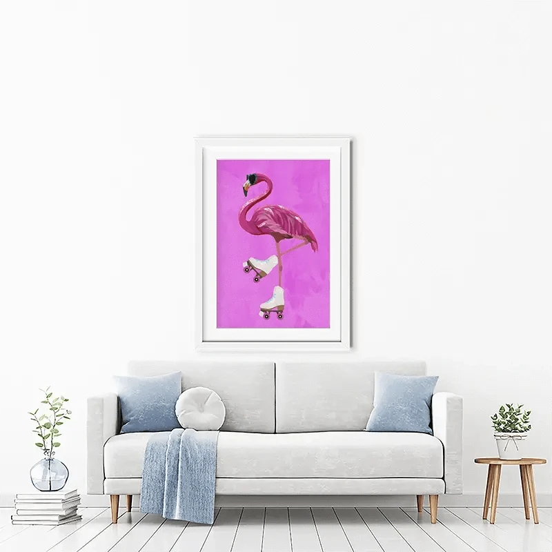 Flamingo Roller Skating Framed Art Print Flamingo Roller Skating Framed Art Print wall art product Sarah Manovski