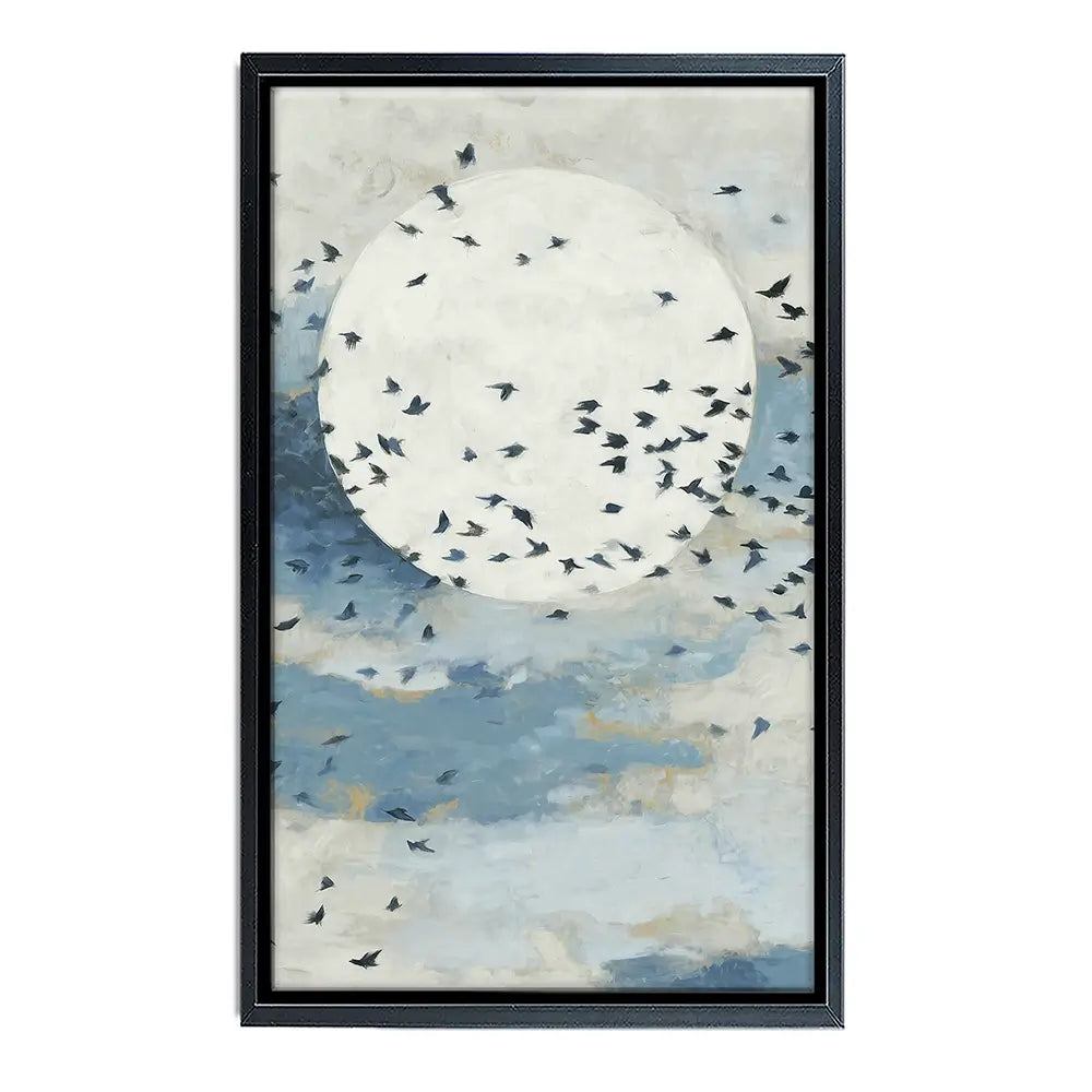 Floating Moon Bird Cloud Canvas Print Floating Moon Bird Cloud Canvas Print wall art product Chromatic Storm Studio