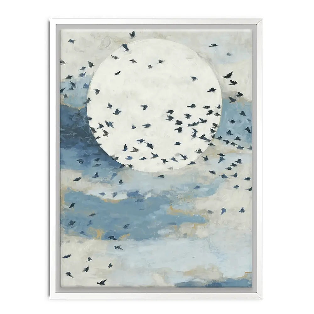 Floating Moon Bird Cloud Canvas Print Floating Moon Bird Cloud Canvas Print wall art product Chromatic Storm Studio