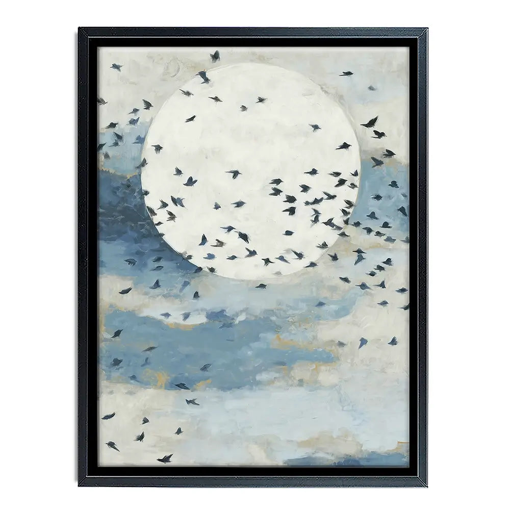 Floating Moon Bird Cloud Canvas Print Floating Moon Bird Cloud Canvas Print wall art product Chromatic Storm Studio