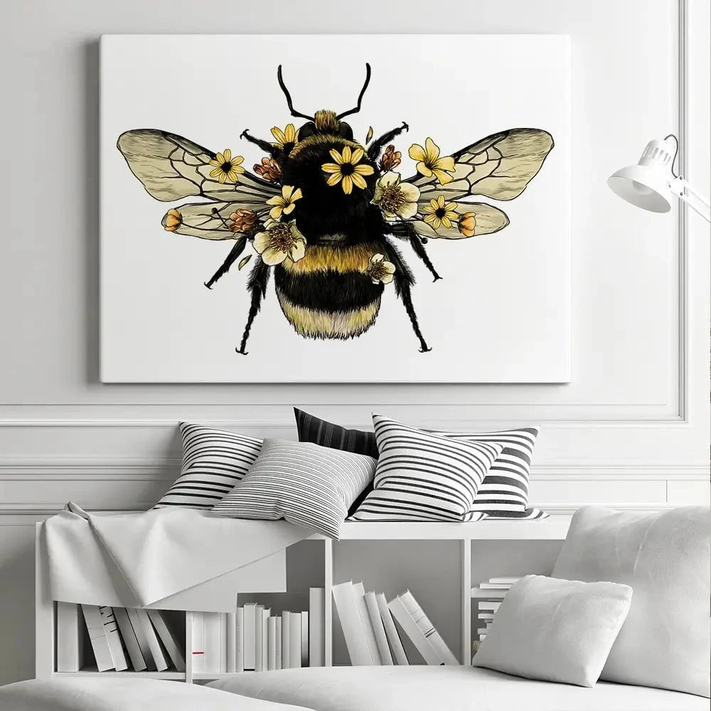 Floral Bumblebee Canvas Print Floral Bumblebee Canvas Print wall art product Serafima Dashkevich / Shutterstock