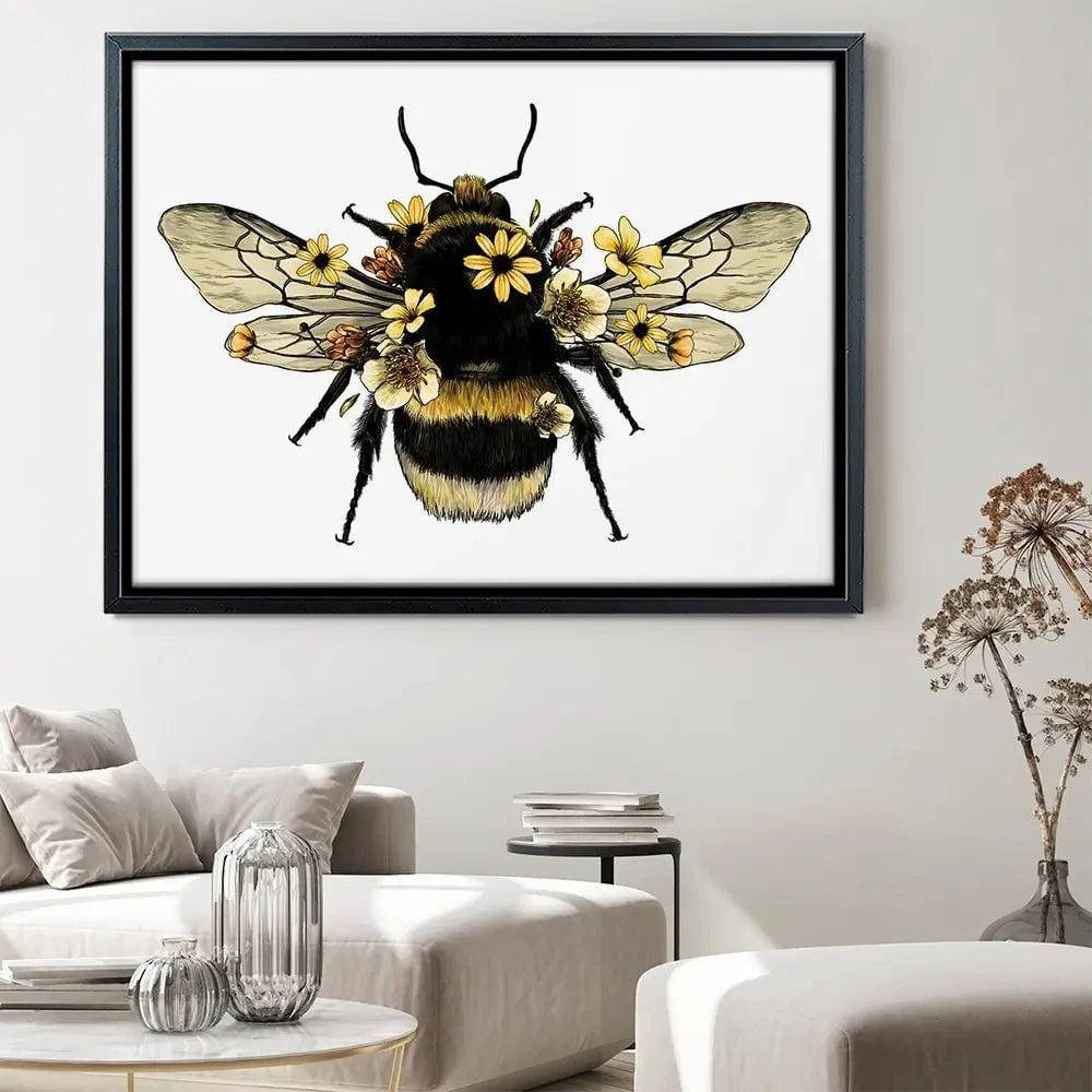 Floral Bumblebee Canvas Print Floral Bumblebee Canvas Print wall art product Serafima Dashkevich / Shutterstock