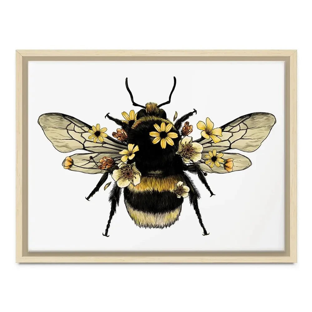Floral Bumblebee Canvas Print Floral Bumblebee Canvas Print wall art product Serafima Dashkevich / Shutterstock