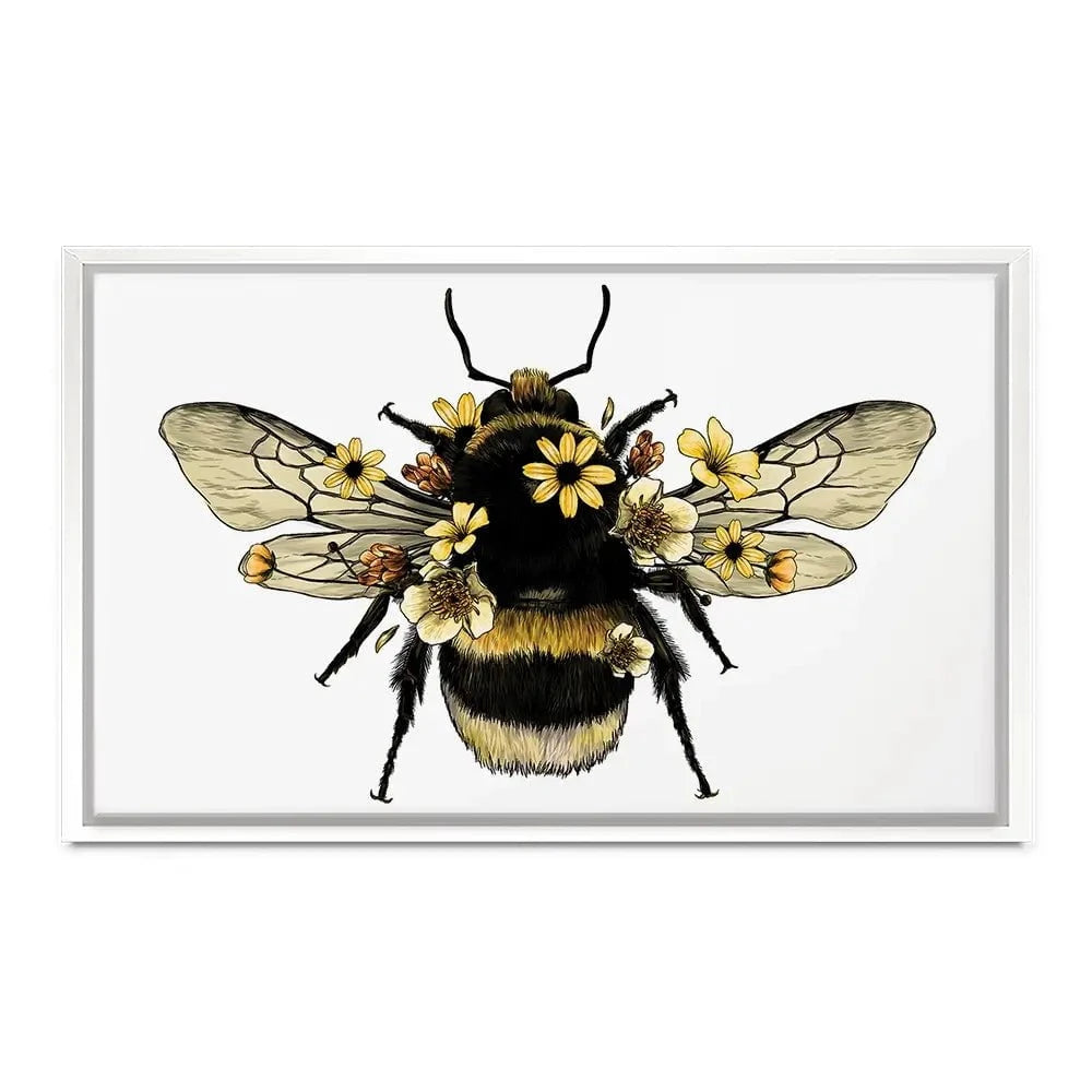 Floral Bumblebee Canvas Print Floral Bumblebee Canvas Print wall art product Serafima Dashkevich / Shutterstock