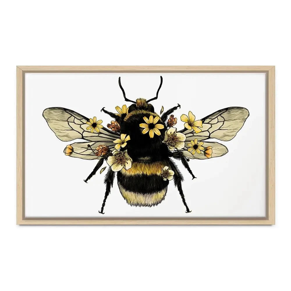 Floral Bumblebee Canvas Print Floral Bumblebee Canvas Print wall art product Serafima Dashkevich / Shutterstock