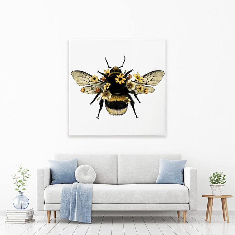 Floral Bumblebee Square Canvas Print wall art product Serafima Dashkevich / Shutterstock