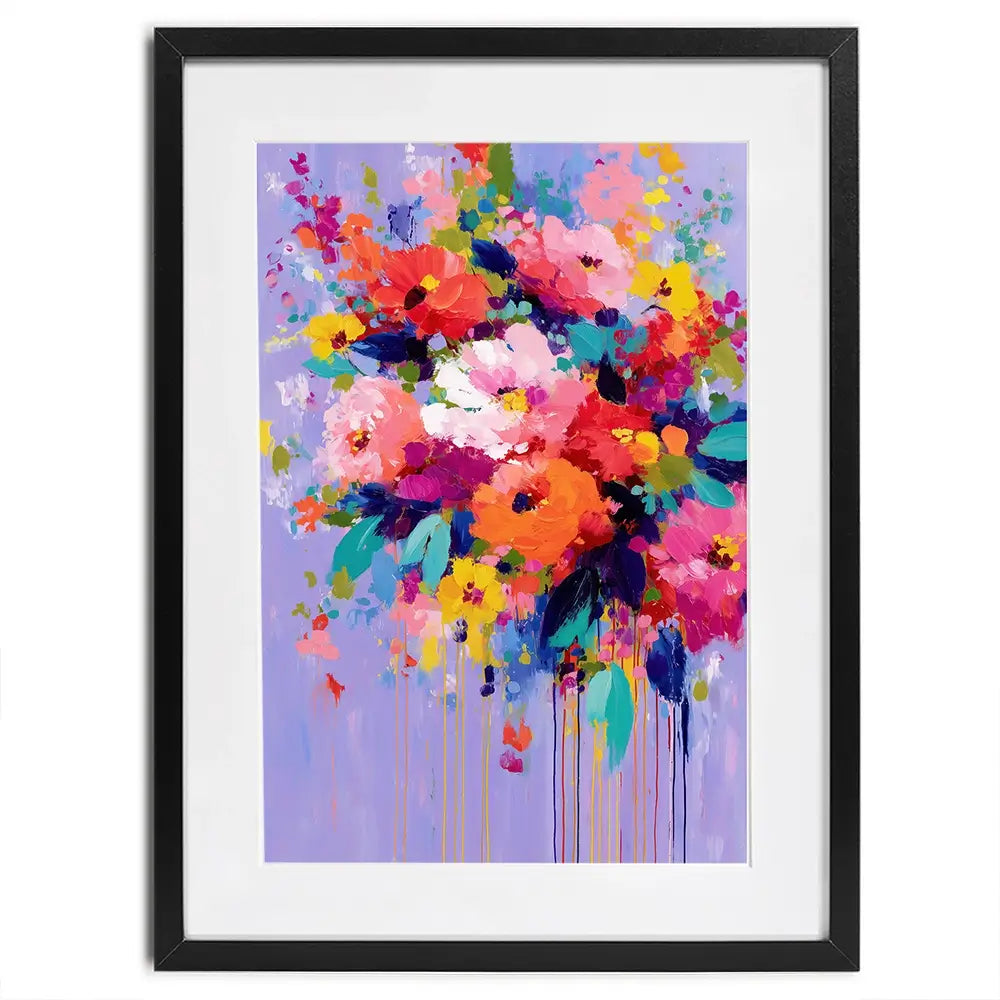 Floral Burst On Lavender Framed Art Print Floral Burst On Lavender Framed Art Print wall art product Chromatic Storm Studio