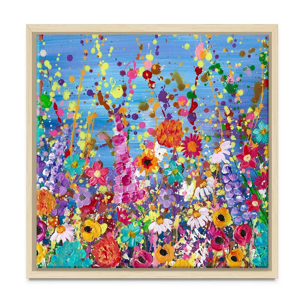 Floral Eruption Square Canvas Print Floral Eruption Square Canvas Print wall art product Emma LC Art