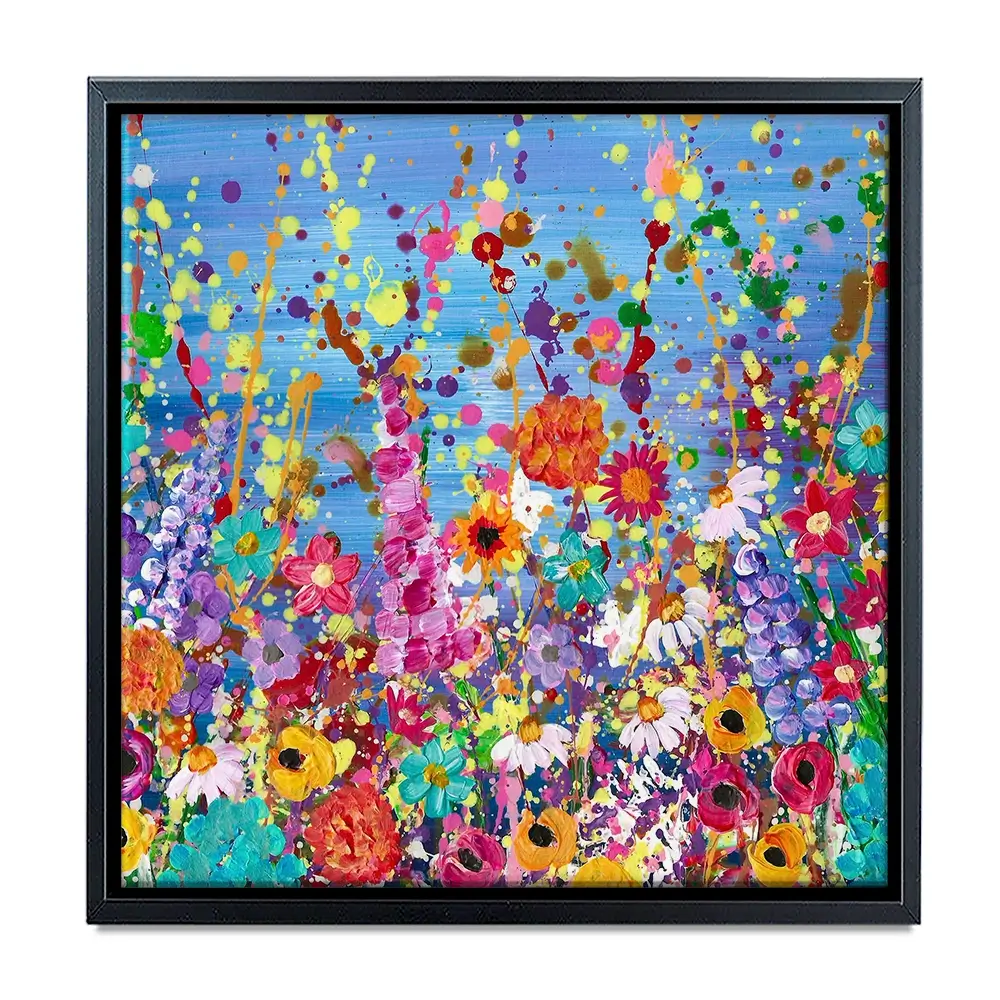Floral Eruption Square Canvas Print Floral Eruption Square Canvas Print wall art product Emma LC Art