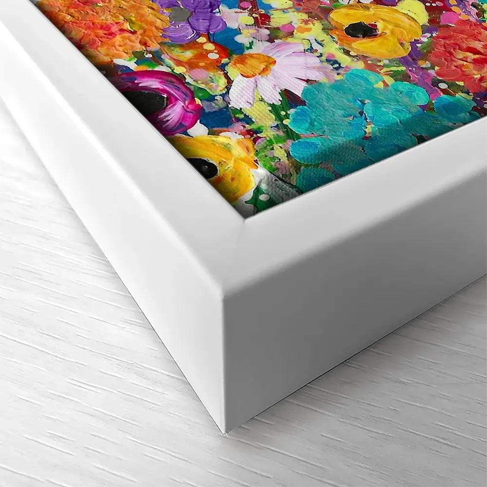 Floral Eruption Square Canvas Print Floral Eruption Square Canvas Print wall art product Emma LC Art