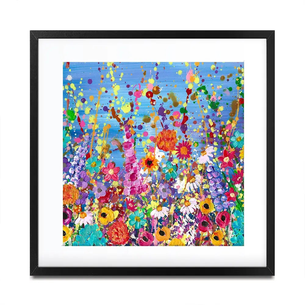 Floral Eruption Square Framed Art Print Floral Eruption Square Framed Art Print wall art product Emma LC Art