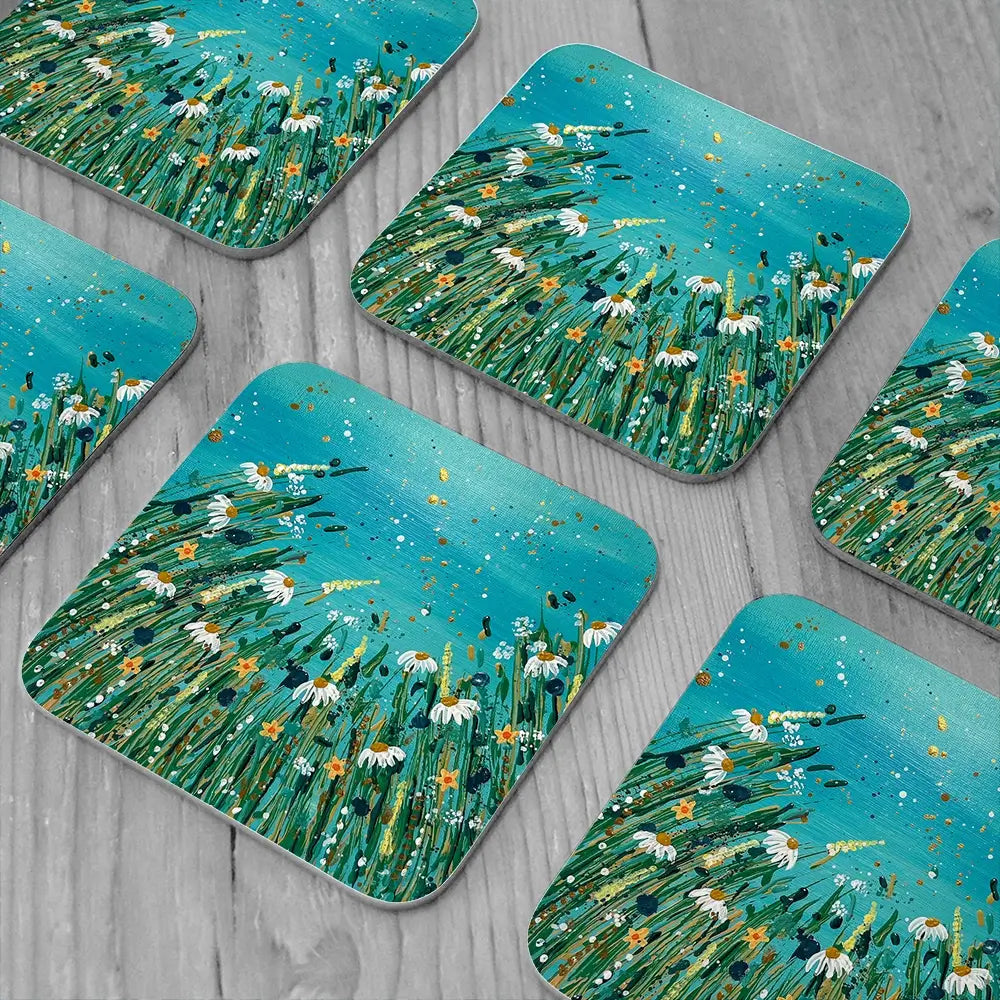 Floral Feast Coaster Set Floral Feast Coaster Set wall art product Emma LC Art