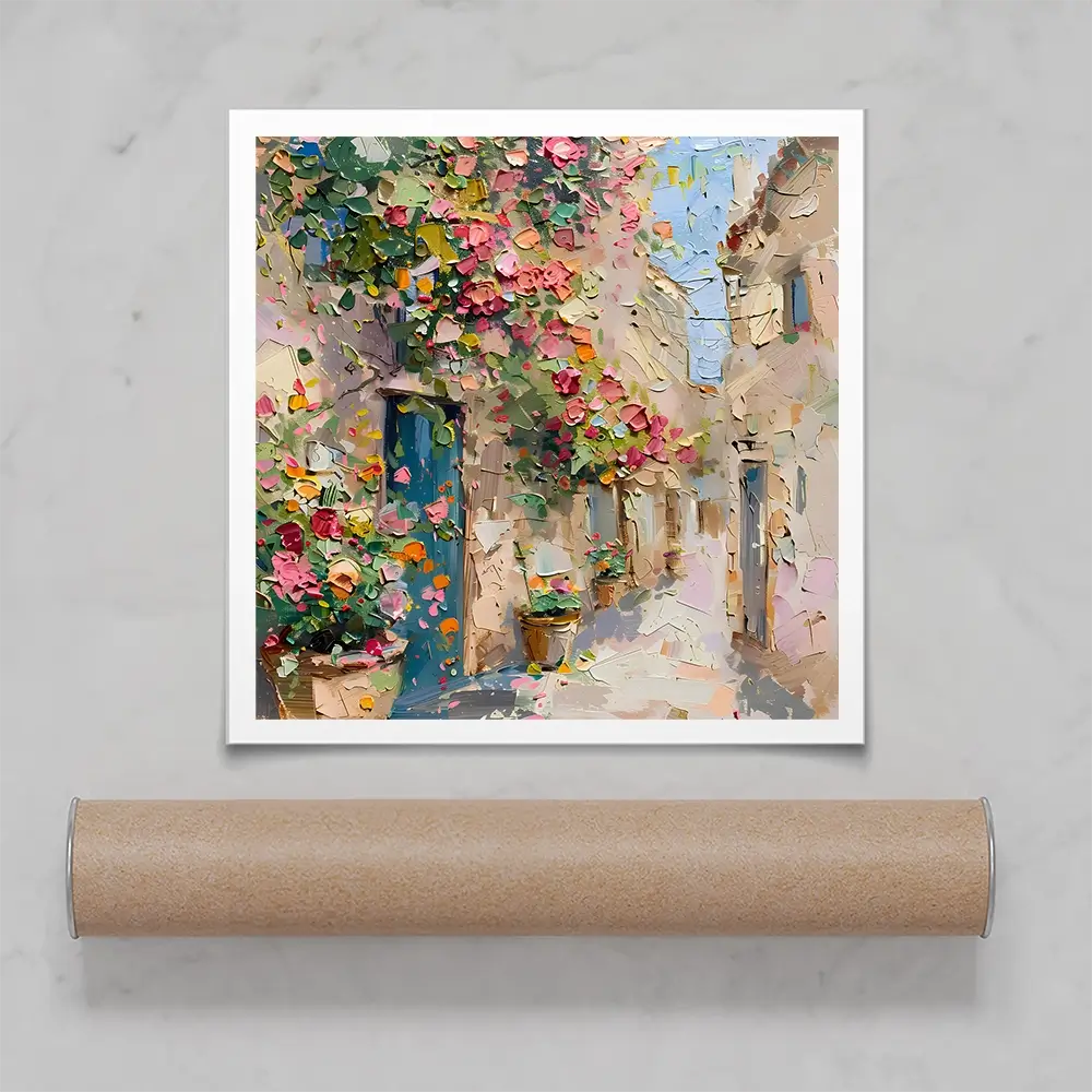 Floral Filled Streets Square Art Print Floral Filled Streets Square Art Print wall art product Elena Avanesova