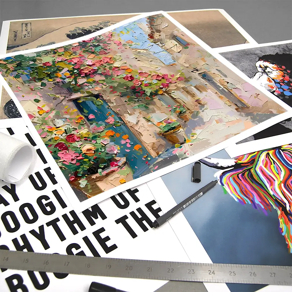 Floral Filled Streets Square Art Print Floral Filled Streets Square Art Print wall art product Elena Avanesova