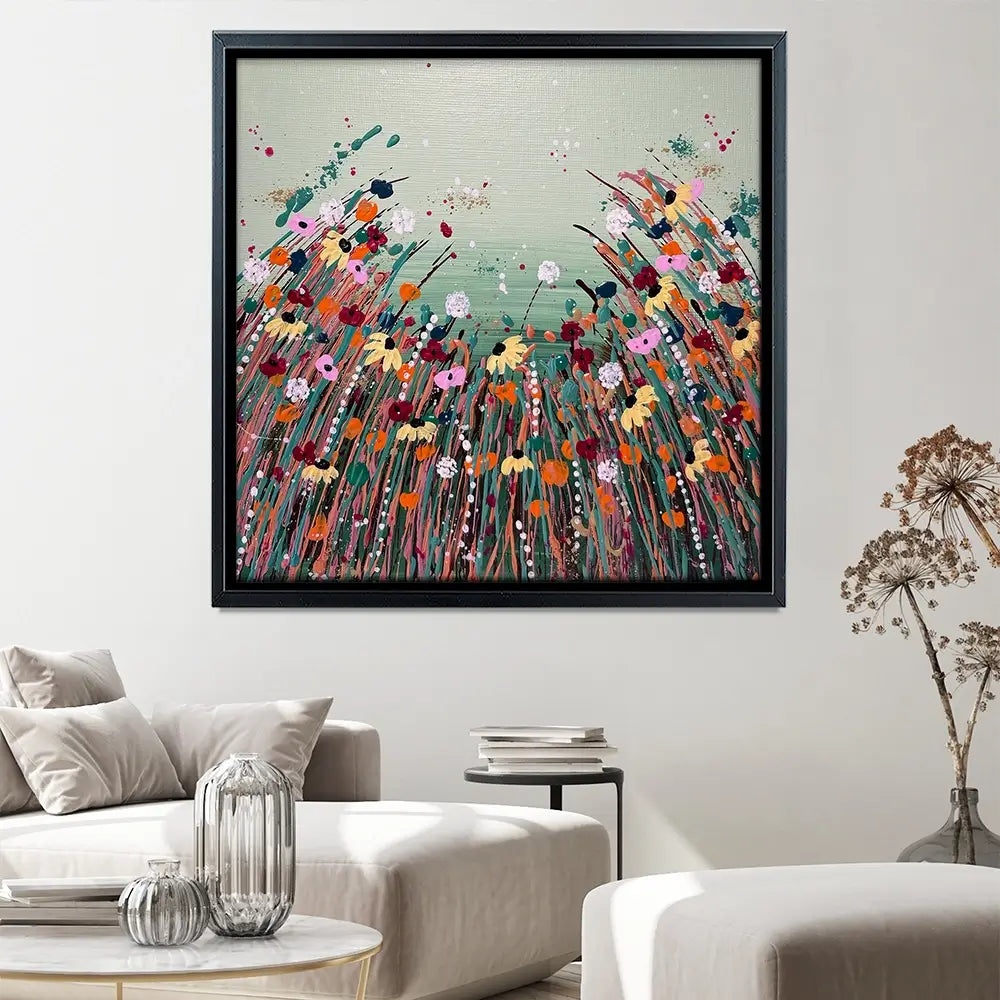 Floral Fresh Square Canvas Print Floral Fresh Square Canvas Print wall art product Emma LC Art
