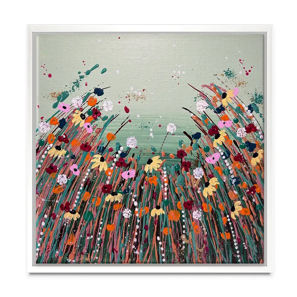 Floral Fresh Square Canvas Print Floral Fresh Square Canvas Print wall art product Emma LC Art