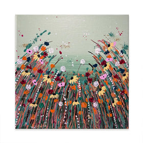 Floral Fresh Square Canvas Print Floral Fresh Square Canvas Print wall art product Emma LC Art