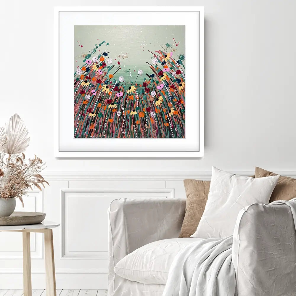 Floral Fresh Square Framed Art Print Floral Fresh Square Framed Art Print wall art product Emma LC Art