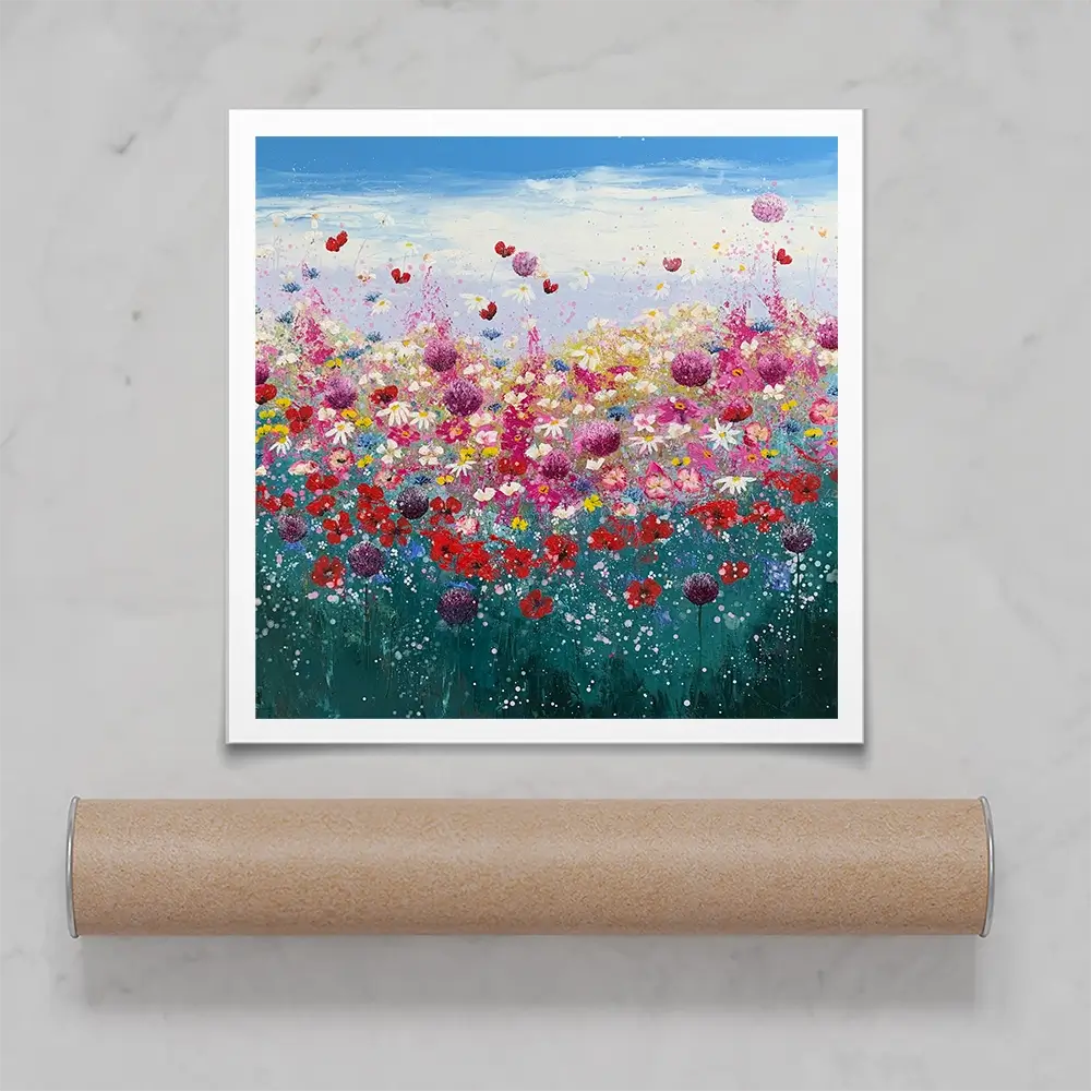 Floral Galore Square Art Print Floral Galore Square Art Print wall art product Laure Bury
