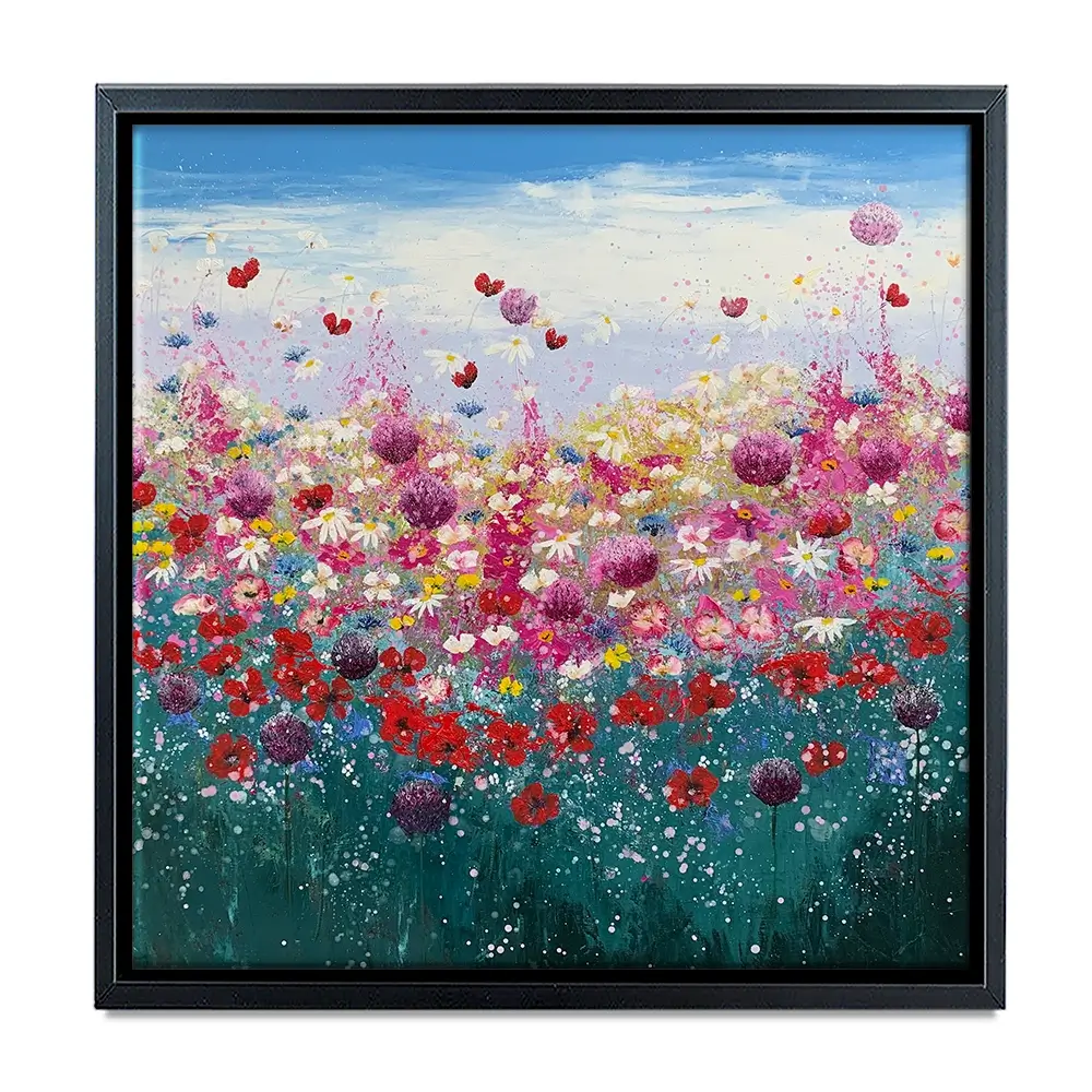 Floral Galore Square Canvas Print Floral Galore Square Canvas Print wall art product Laure Bury