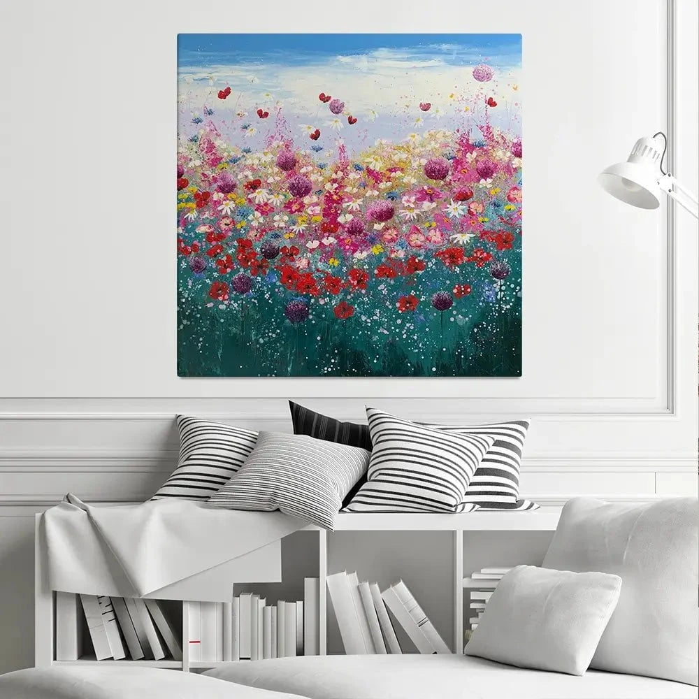 Floral Galore Square Canvas Print Floral Galore Square Canvas Print wall art product Laure Bury