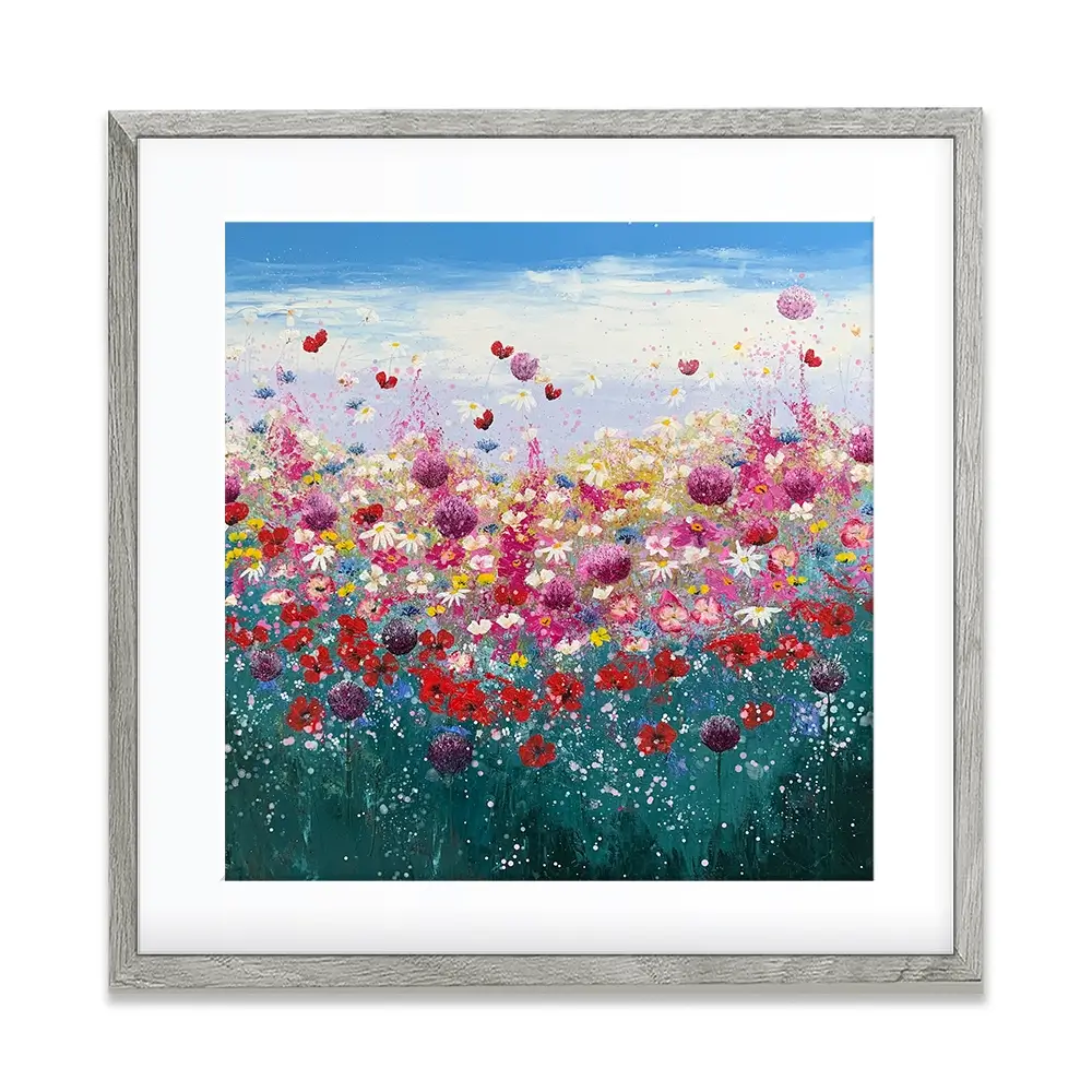 Floral Galore Square Framed Art Print Floral Galore Square Framed Art Print wall art product Laure Bury
