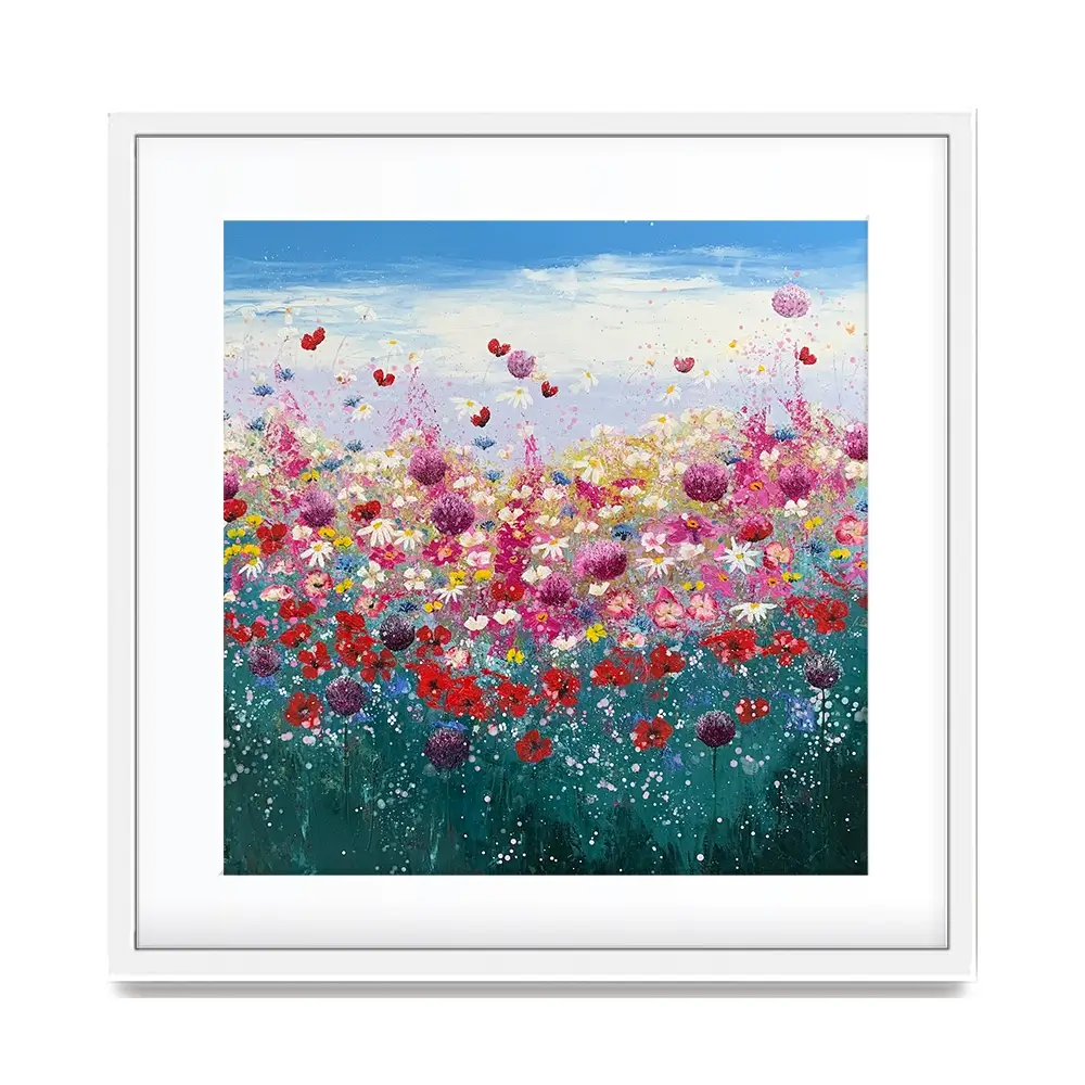 Floral Galore Square Framed Art Print Floral Galore Square Framed Art Print wall art product Laure Bury
