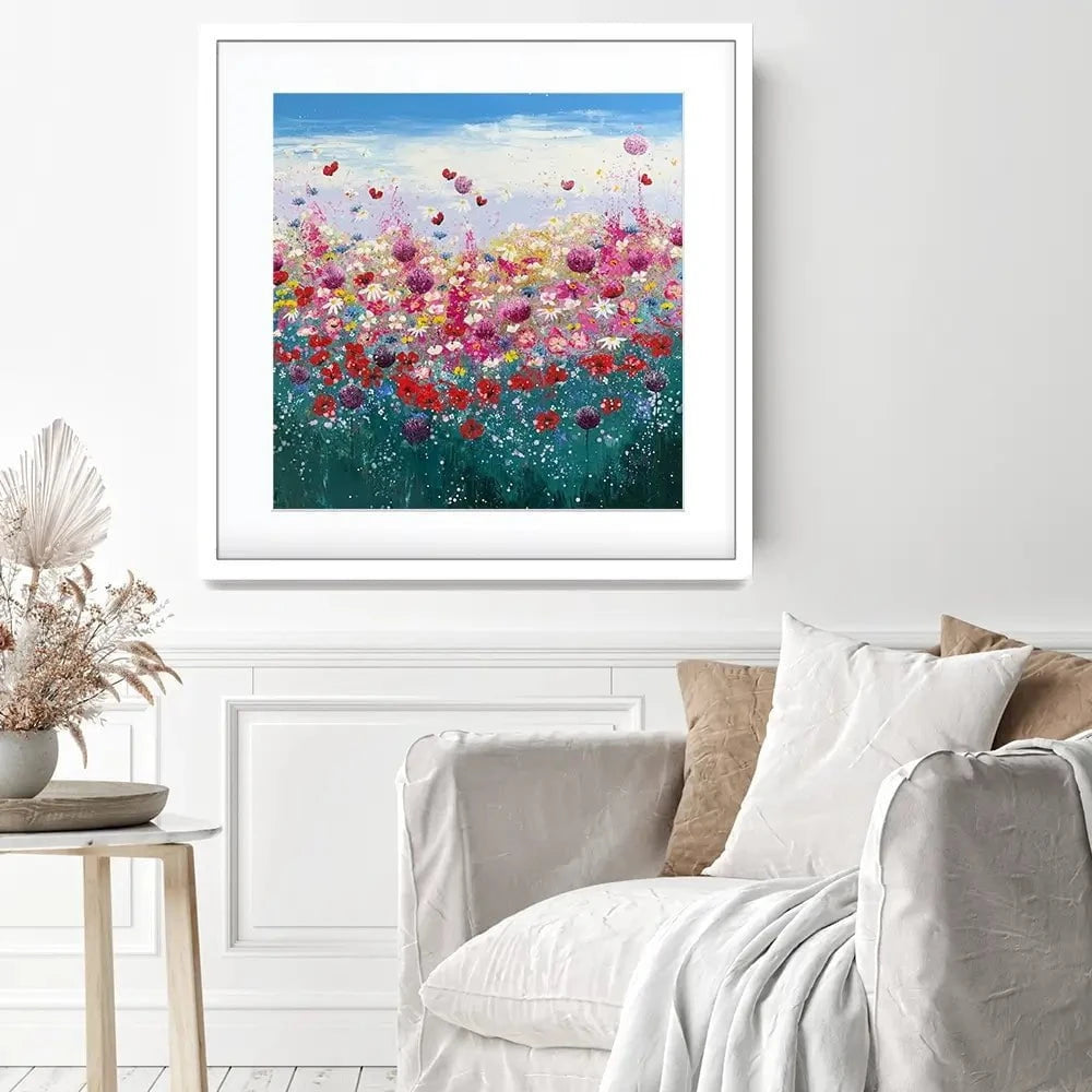 Floral Galore Square Framed Art Print Floral Galore Square Framed Art Print wall art product Laure Bury
