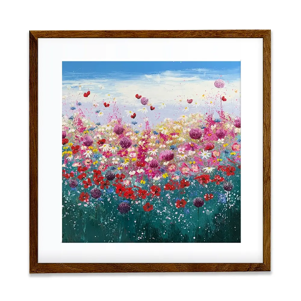 Floral Galore Square Framed Art Print Floral Galore Square Framed Art Print wall art product Laure Bury