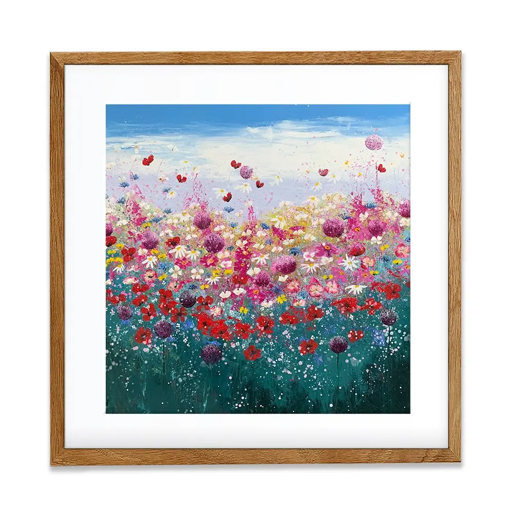 Floral Galore Square Framed Art Print Floral Galore Square Framed Art Print wall art product Laure Bury